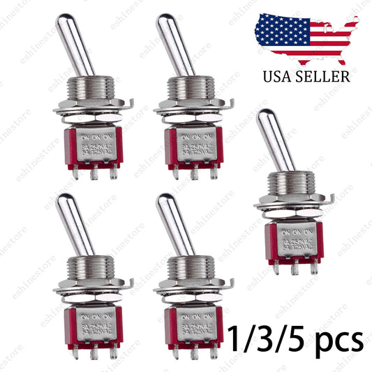 1/3/5 PCS Guitar/AMP Fat Bat Toggle Switch DPDT 6 Pin 3-Way ON ON ON Sealed