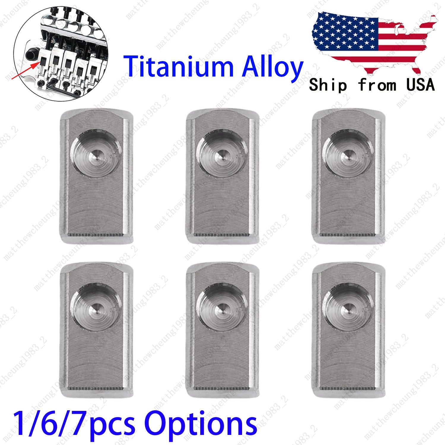 Titanium String Lock Insert Block for Floyd Rose Tremolo Bridge(1/6/7pc Option)