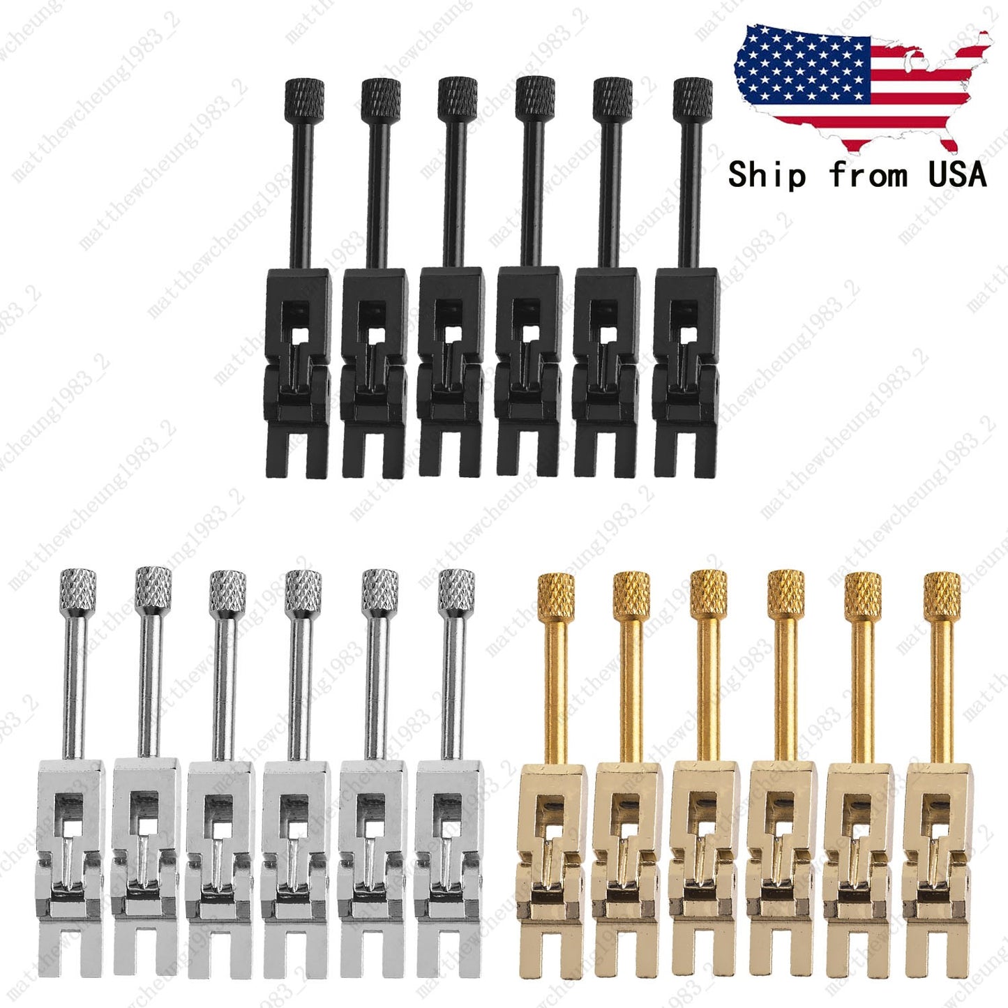 Double Locking Tremolo Bridge Saddles Set Without Insert Block for FR System