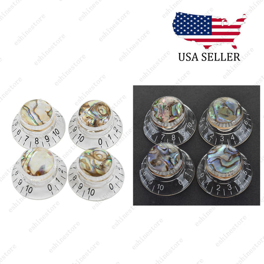 4pcs Abalone Shell Top Hat Guitar Speed Control Knobs for LP Guitar Replacement