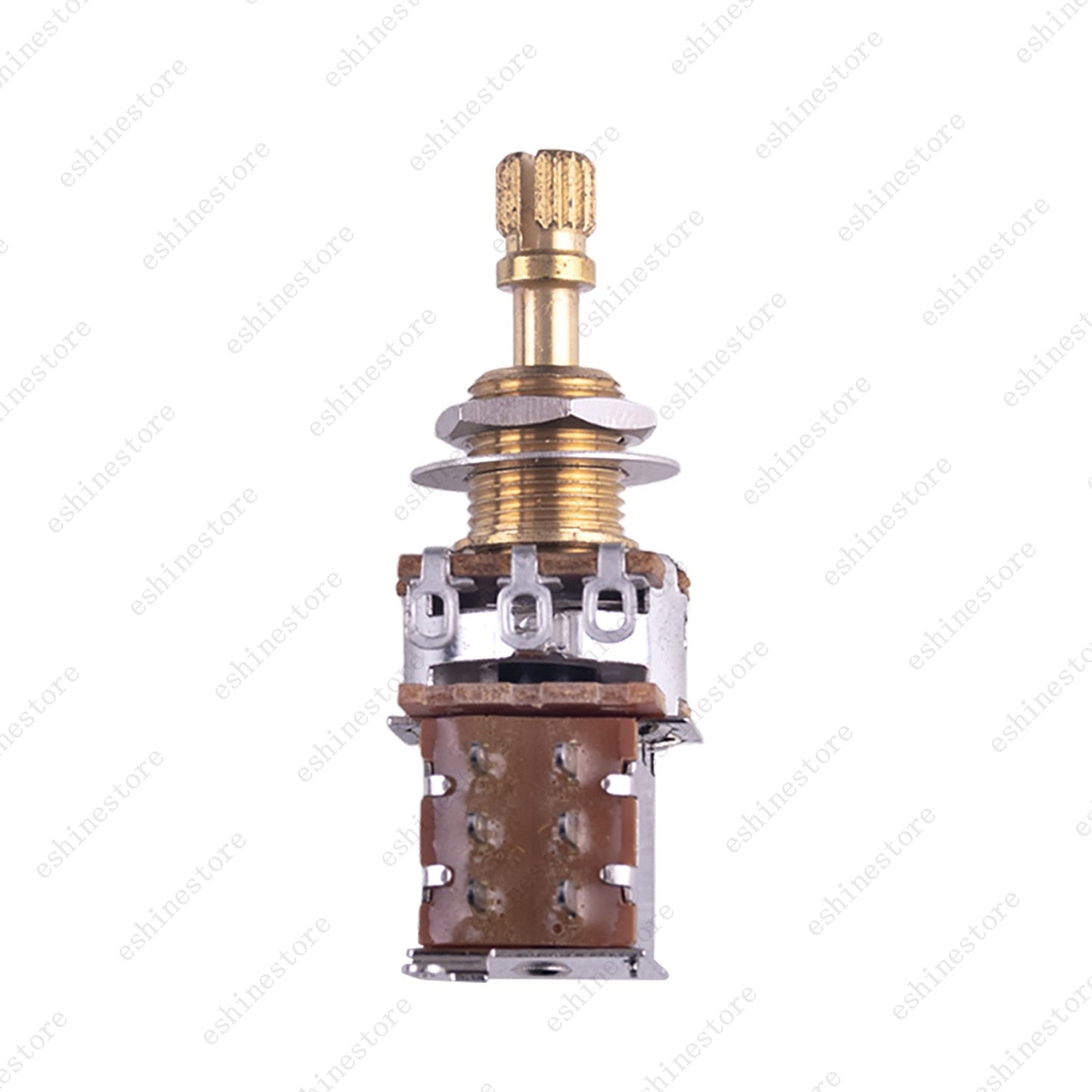 2 PCS Full Brass 18MM Long Shaft Pots Push-Push Switch A25K/B25K/A50K/B50K