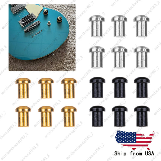 Electric Guitar Through Body String Mounting Ferrules Metal Set of 6 for Tele