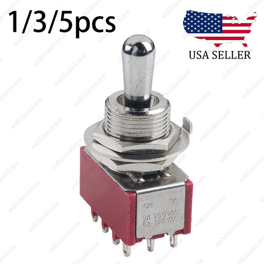 1/3/5 PCS Guitar/AMP Fat Bat Toggle Switch 4PDT 12Pin 3-Way ON OFF ON Sealed