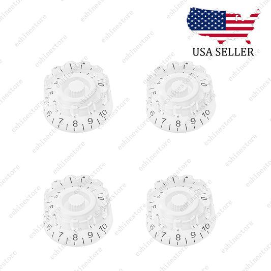 4x White LP Guitar Knurled Control Knobs Speed Metric Knob For Les Paul SG