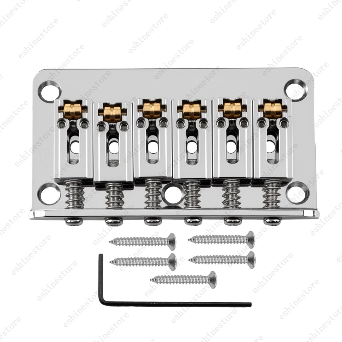 6 String 78mm Guitar Roller Bridge Fixed Hardtail Bridge Top Load Tailpiece