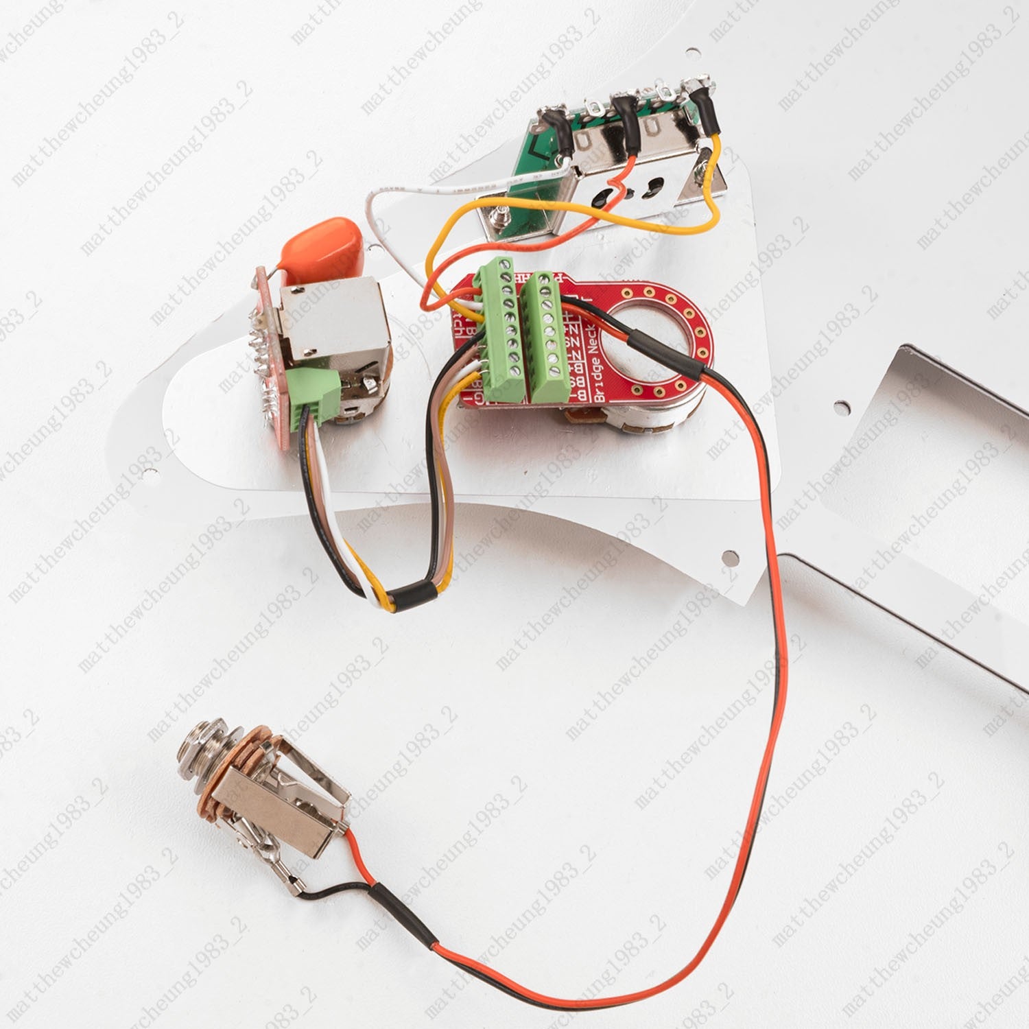 Solderless HH Wiring Harness 3-Way Switch + Push-Pull Coil Splitting for Strat