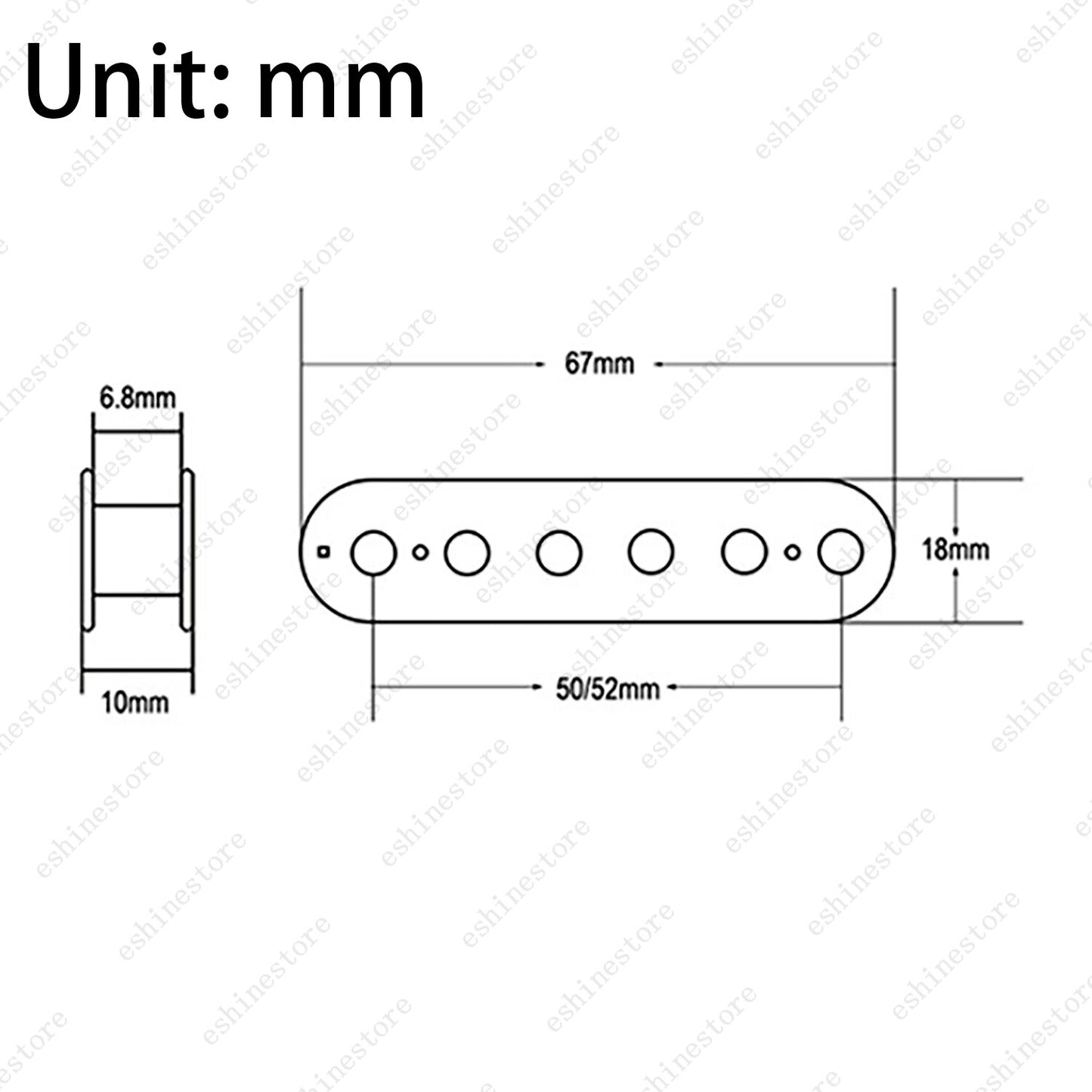 50/52mm Electric Guitar Double Coil Pickup Humbucker Slug Side Bobbin 12 Color
