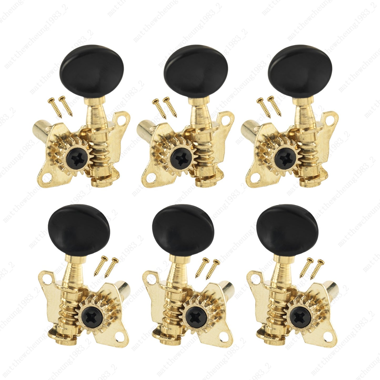 Open-Gear Guitar Machine Heads 1:15 Ratio for Acoustic Guitar- Small Oval Button
