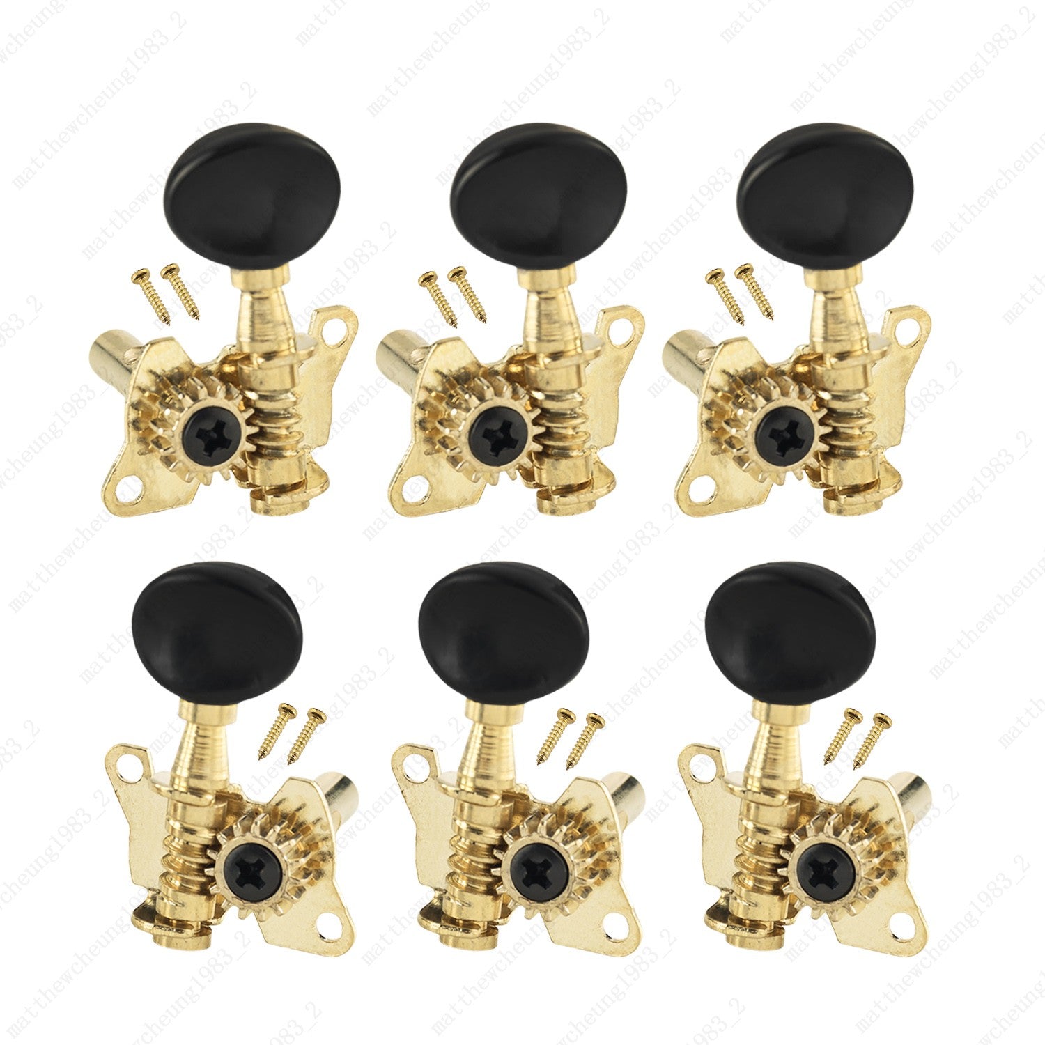 Open-Gear Guitar Machine Heads 1:15 Ratio for Acoustic Guitar- Small Oval Button