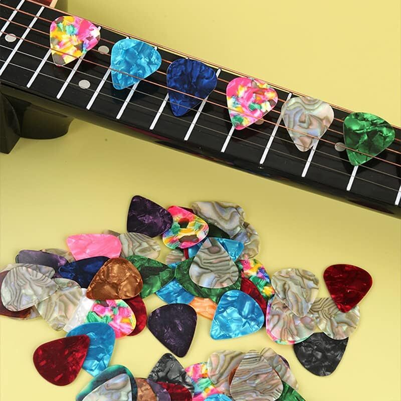 24 Pcs Colorful Celluloid Guitar Pick Electric Acoustic Guitars 0.46-1.2mm w/Box