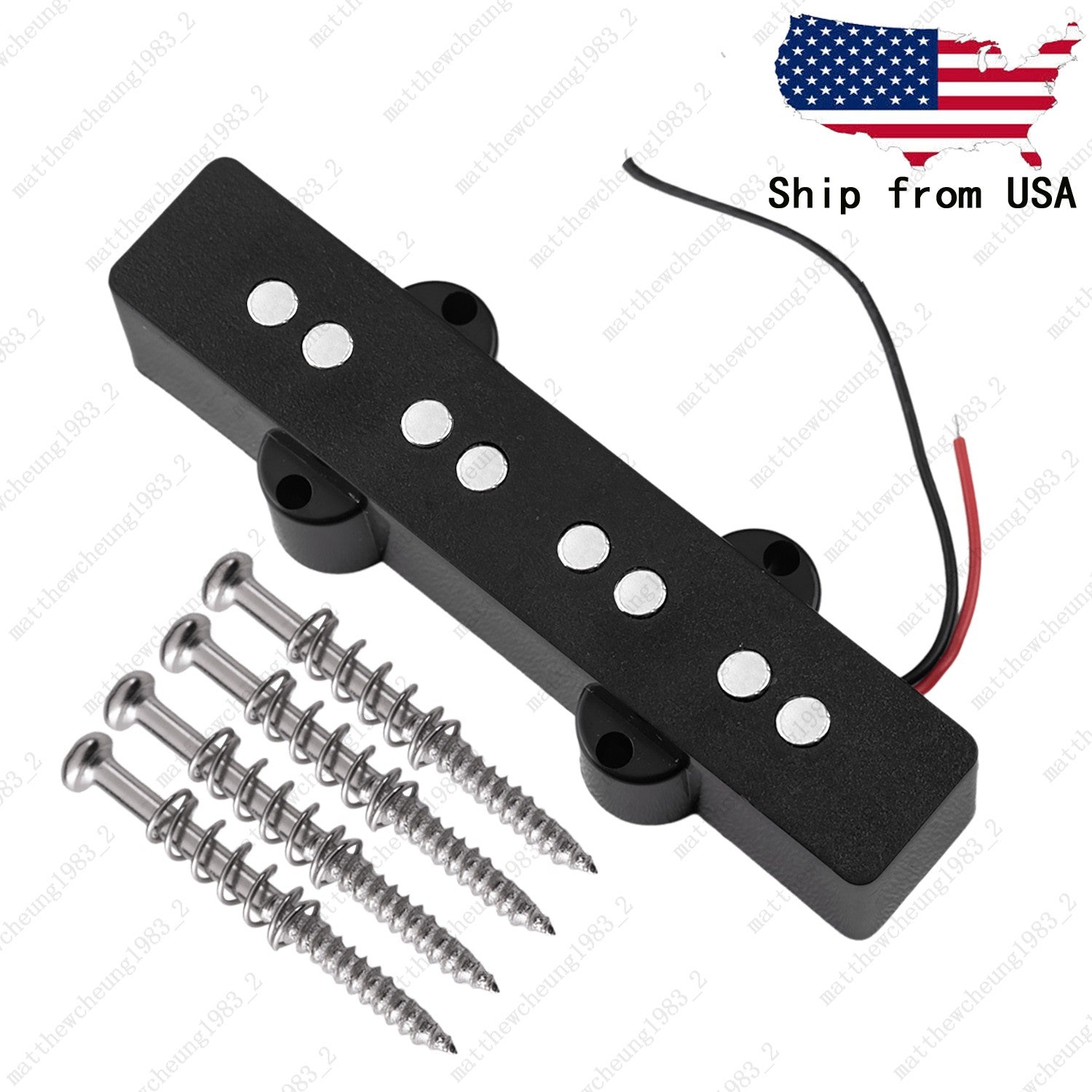 Open-style Ceramic 4-string 94mm Bridge Pickup w/ Screw Spring for JB Jazz Bass