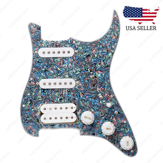 Loaded Strat Pickguard Prewired SSH Pickguard with Ceramic Pickups Aged Pearl W