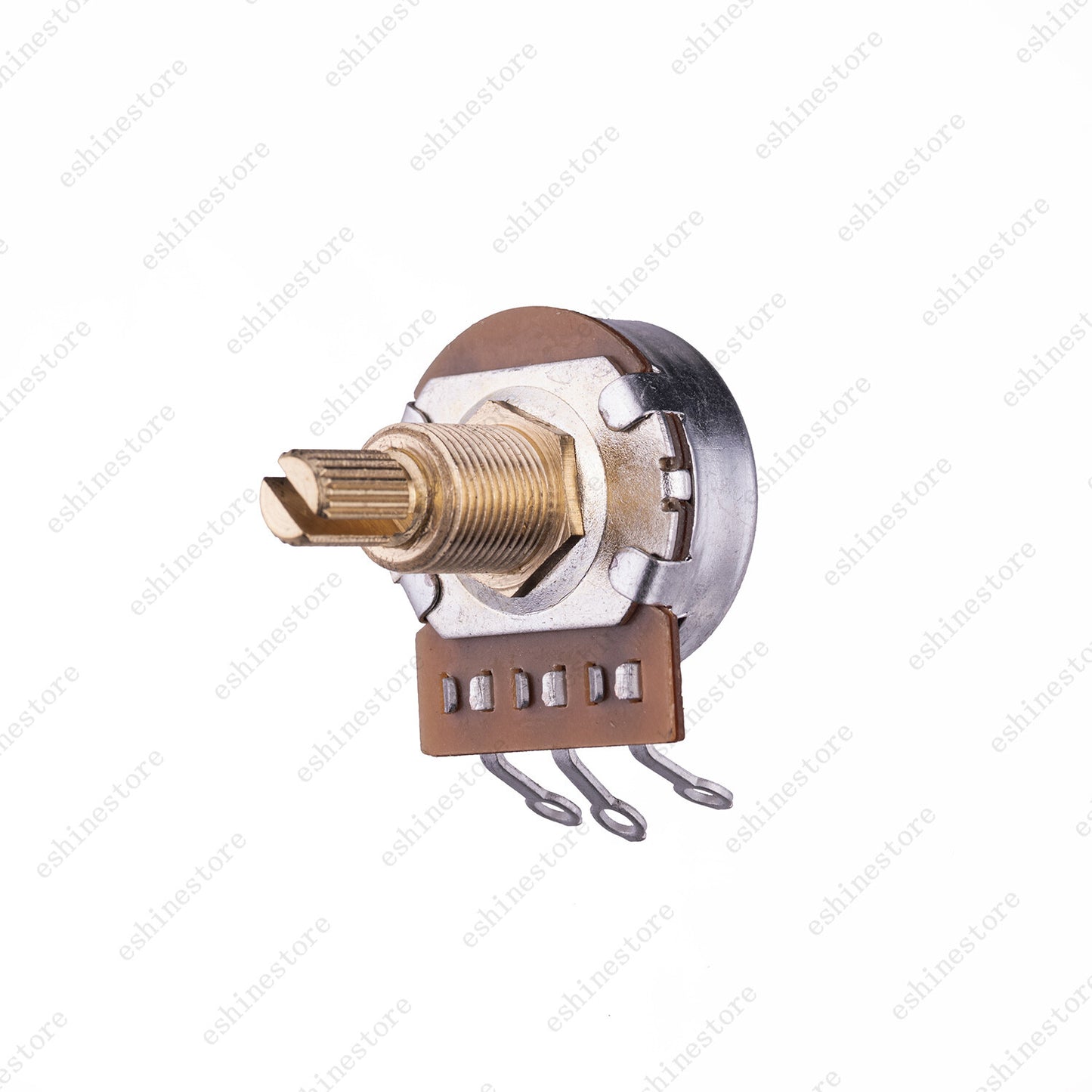 5pcs A500K Guitar Potentiometers Brass 18mm Long Shaft Pot US 24 Spline Fine