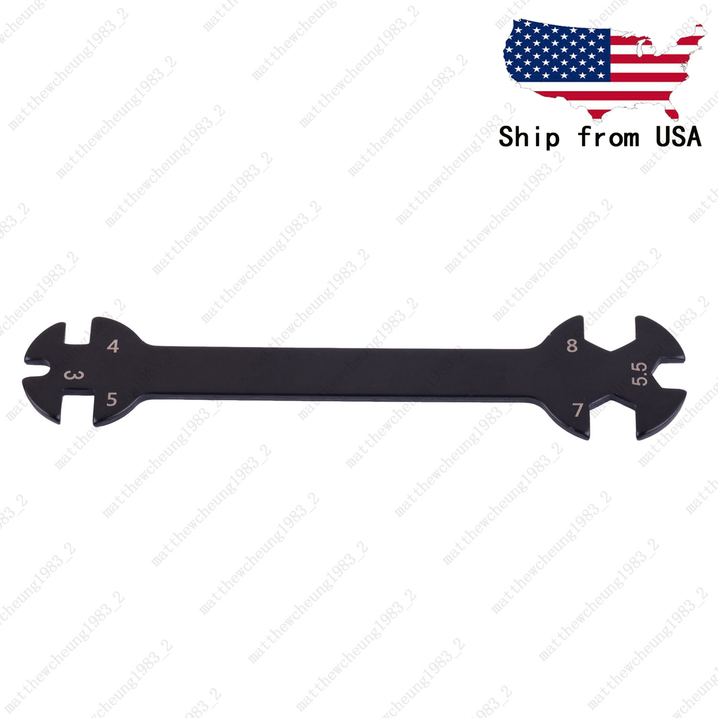 6-in-1 RC Hobby Open-End Wrench - 3/4/5/5.5/7/8mm Iron Tool for Beginners