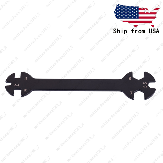 6-in-1 RC Hobby Open-End Wrench - 3/4/5/5.5/7/8mm Iron Tool for Beginners
