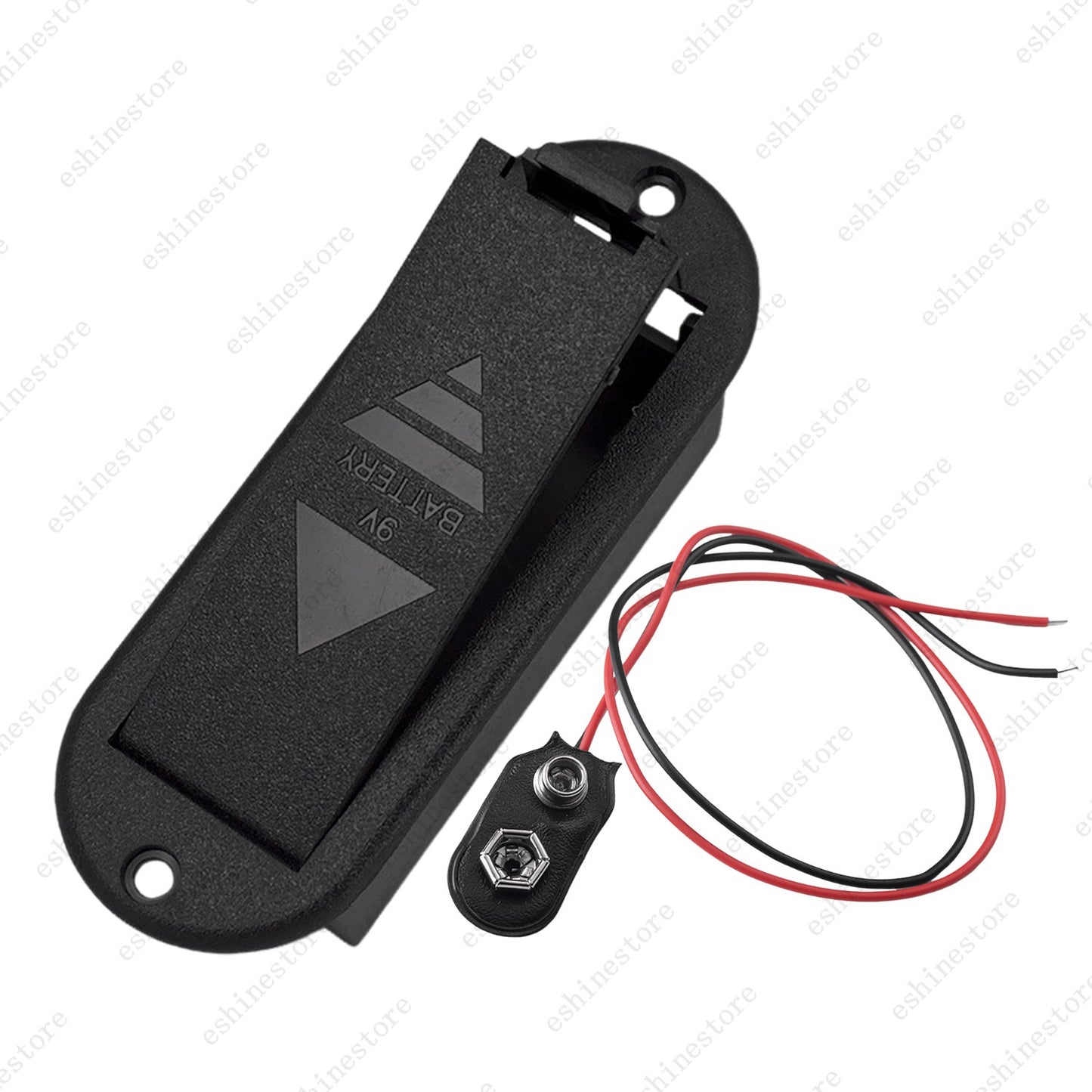 A Set of 9V Battery Box Case Holder for Active Guitar Bass Pickup - Black