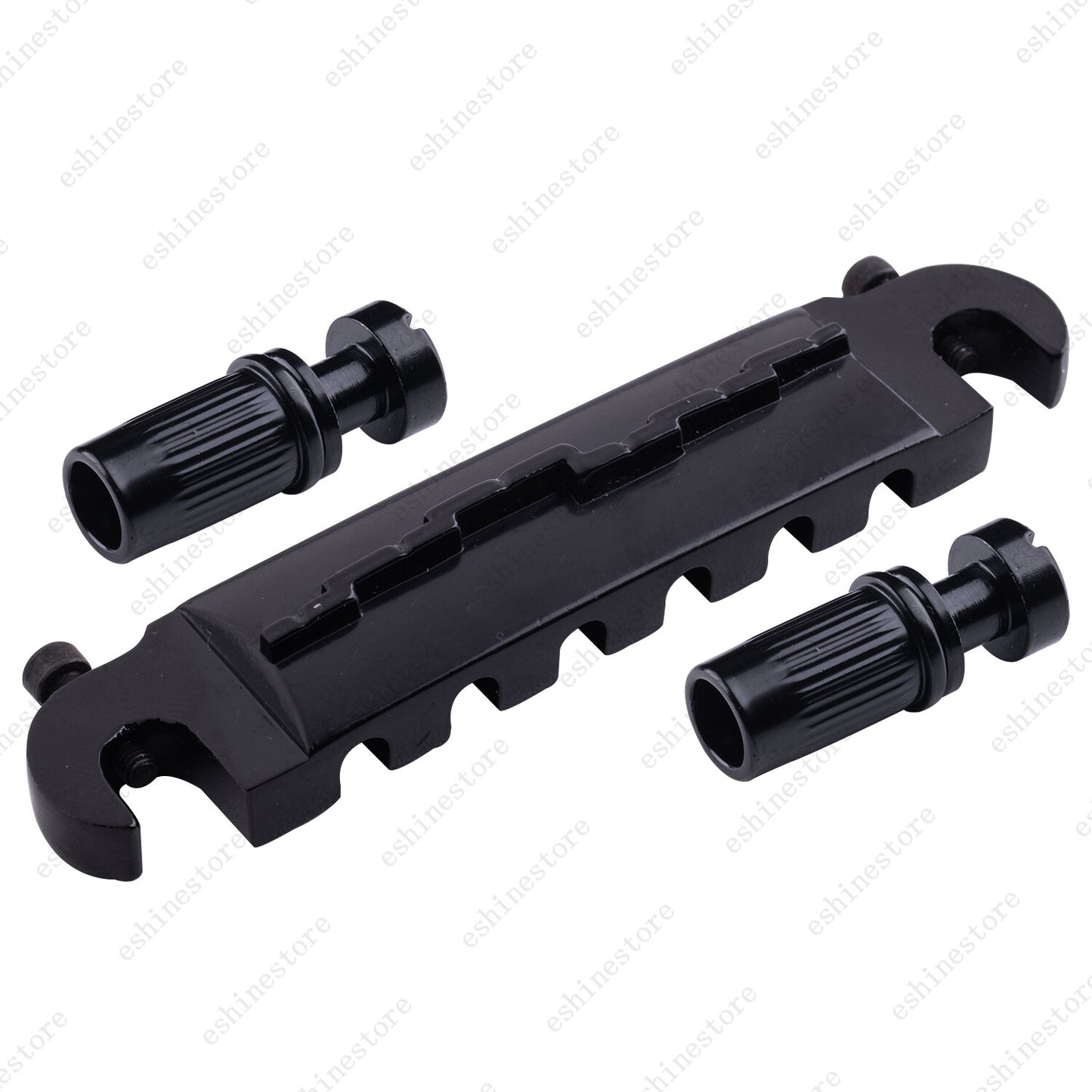 Electric Guitar Wrap Around Bridge Tailpiece for Les Paul LP Junior-Black&Chrome