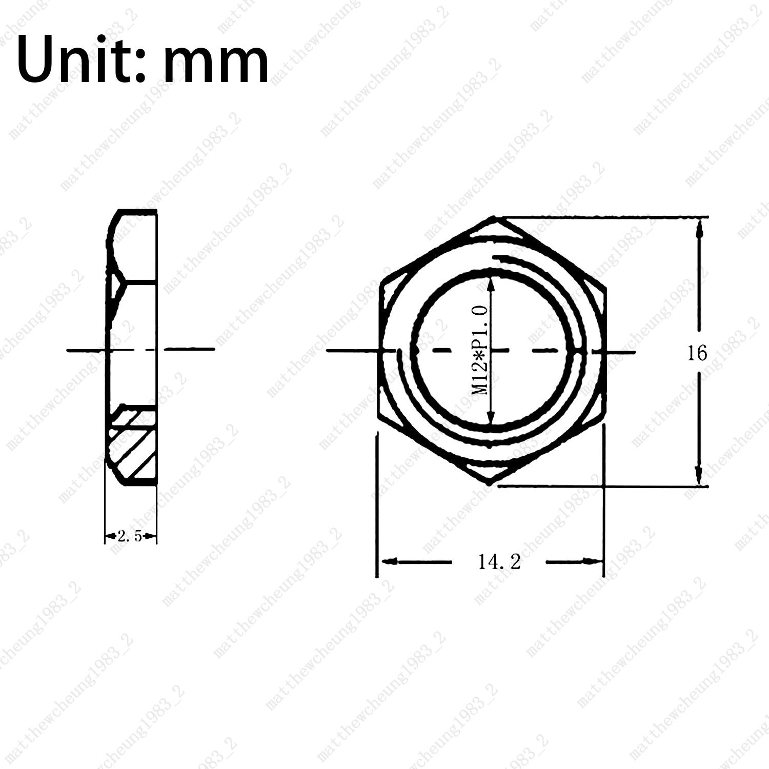 1/2/4pcs M12x1.0 Hex Nut & Washer Replacement for Electric Guitar Toggle Switch