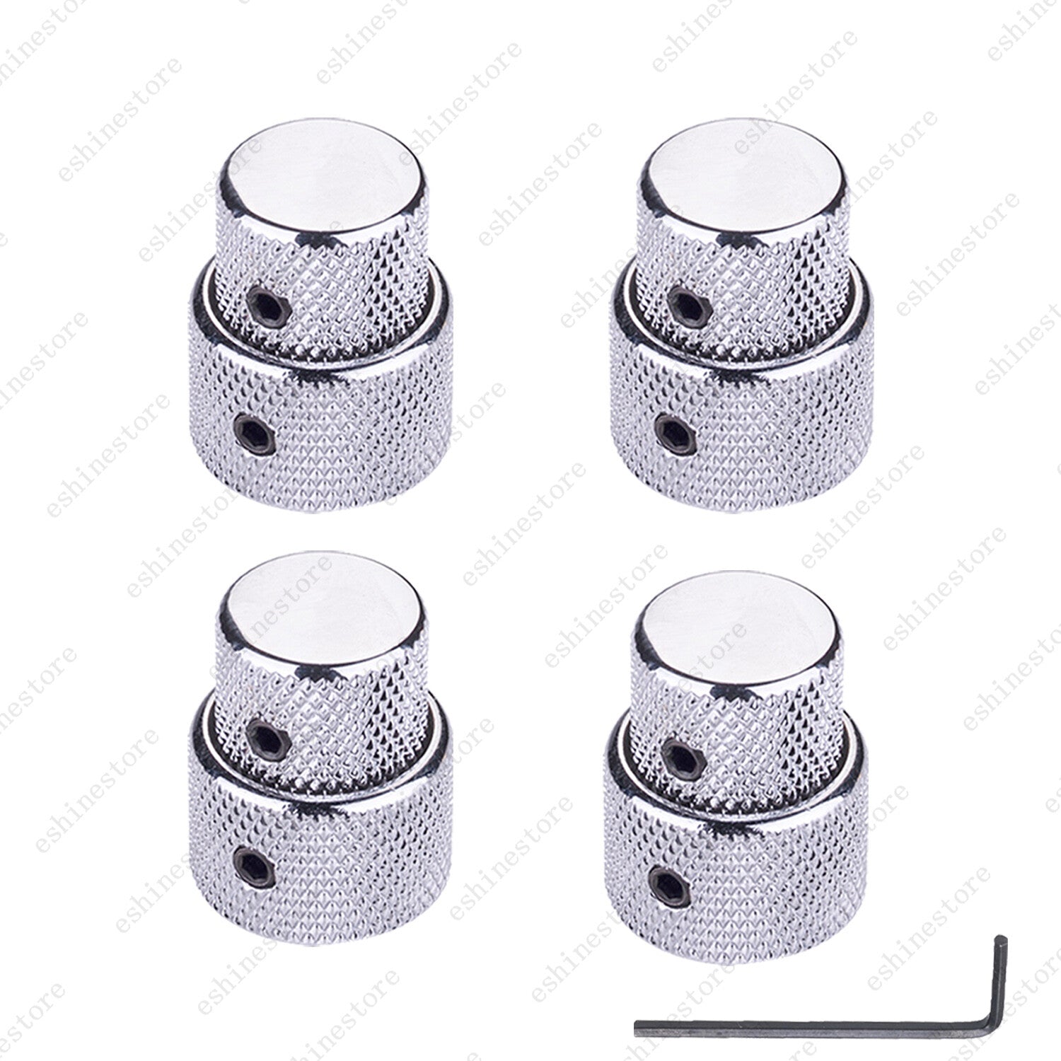 4Pcs Metal Dual Concentric Stacked Control Knobs for Electric Bass Guitars