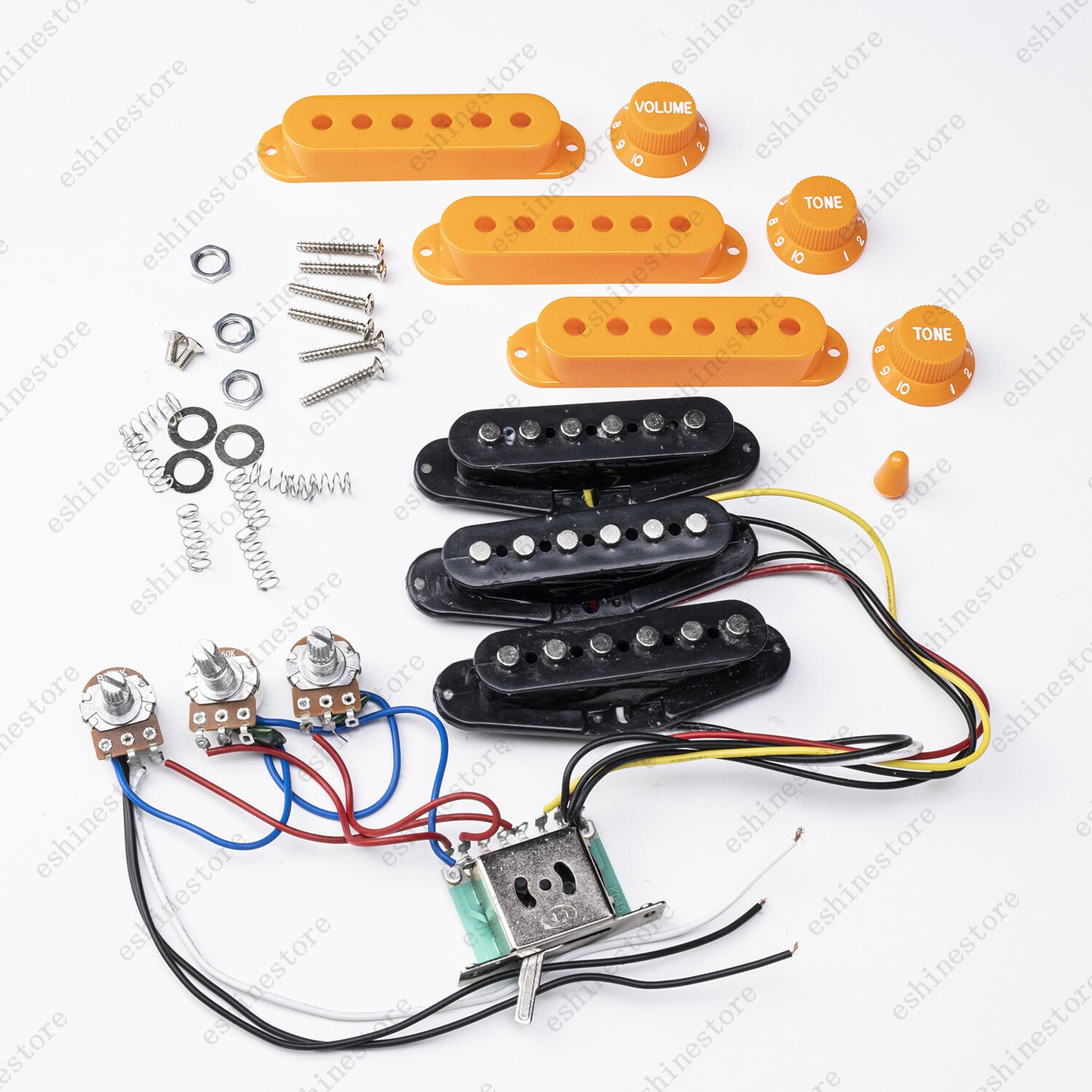 Electric Guitar SSS Pickups Passive Circuit Cover Knobs Kit For Strat Guitar