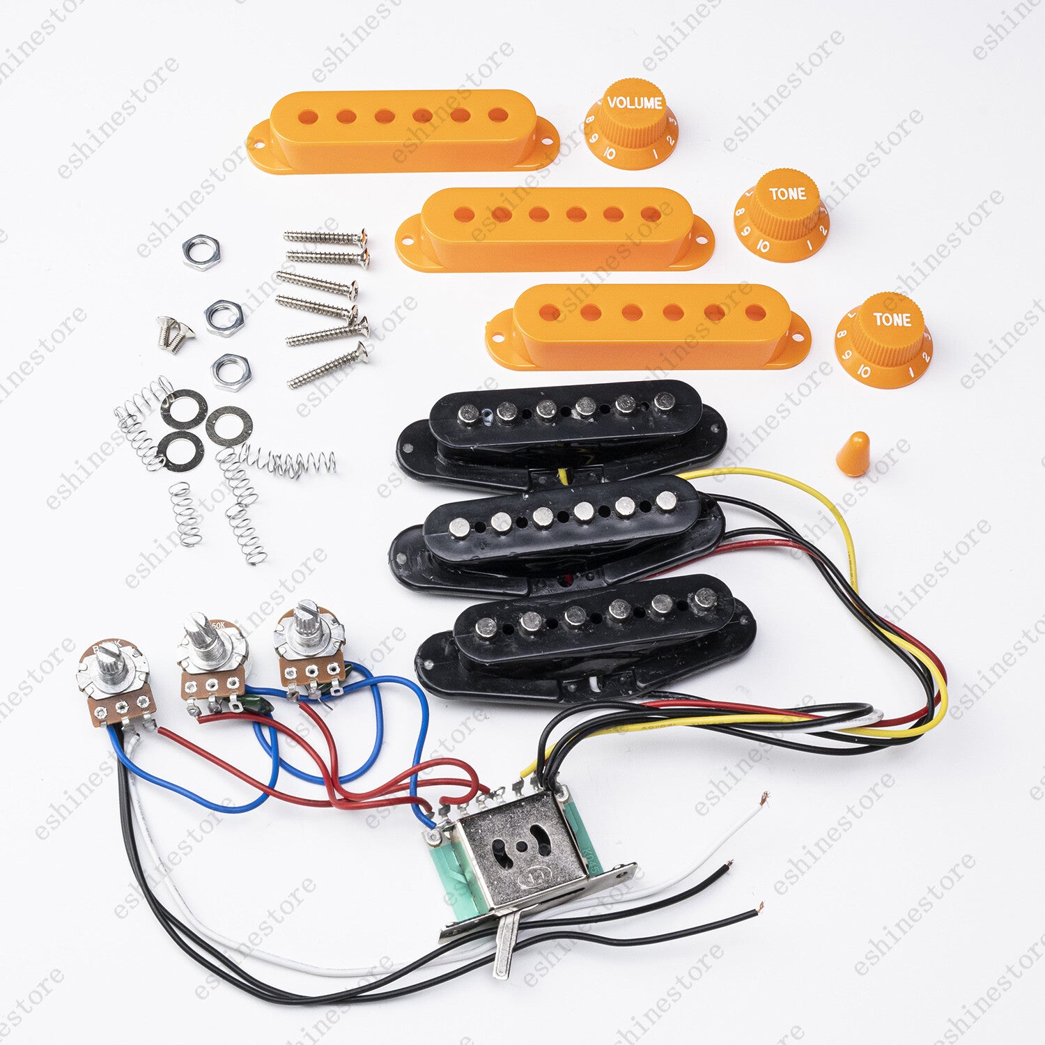 Electric Guitar SSS Pickups Passive Circuit Cover Knobs Kit For Strat Guitar