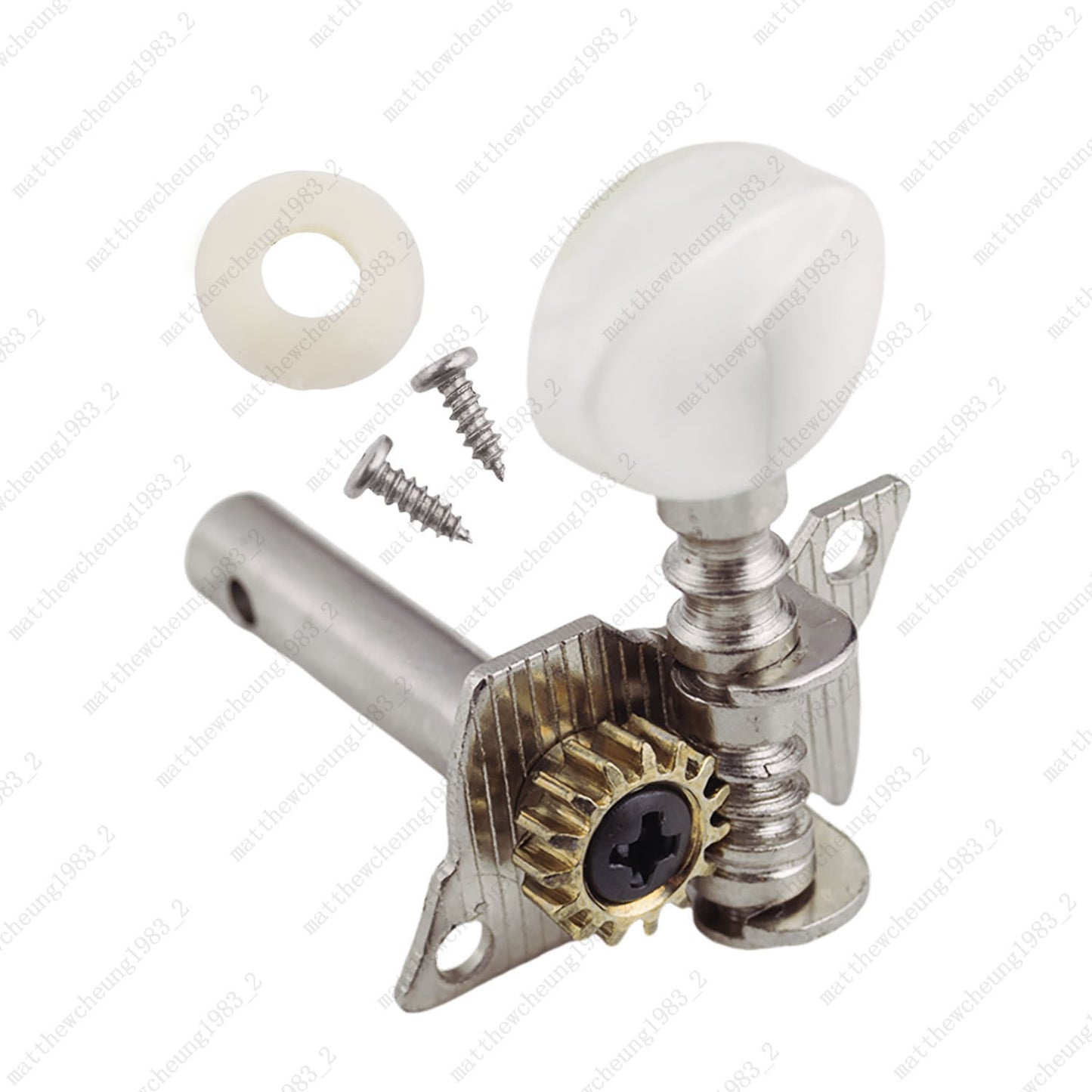 Open-Gear Guitar Machine Heads 1:15 Ratio for Acoustic Guitar White Pearl Button