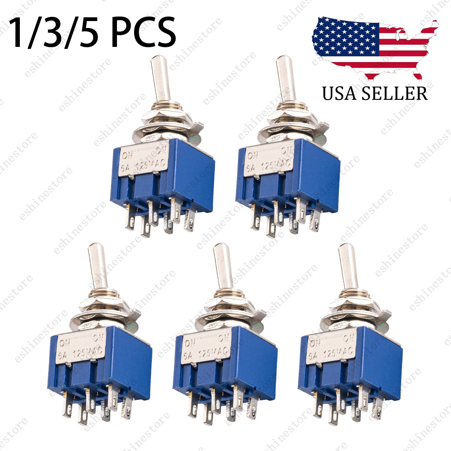 DPDT Guitar Mini Toggle Switch 2 Position ON/ON 6 PIN Car/Boat Switches