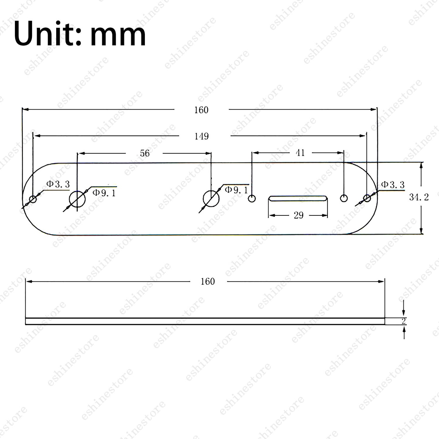 1 Piece Metal Electric Guitar Control Plate 9MM for Telecater Black &Chrome