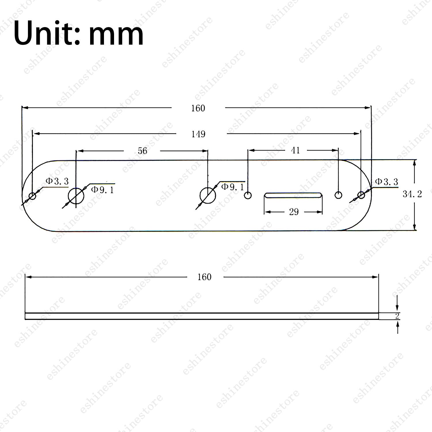 1 Piece Metal Electric Guitar Control Plate 9MM for Telecater Black &Chrome