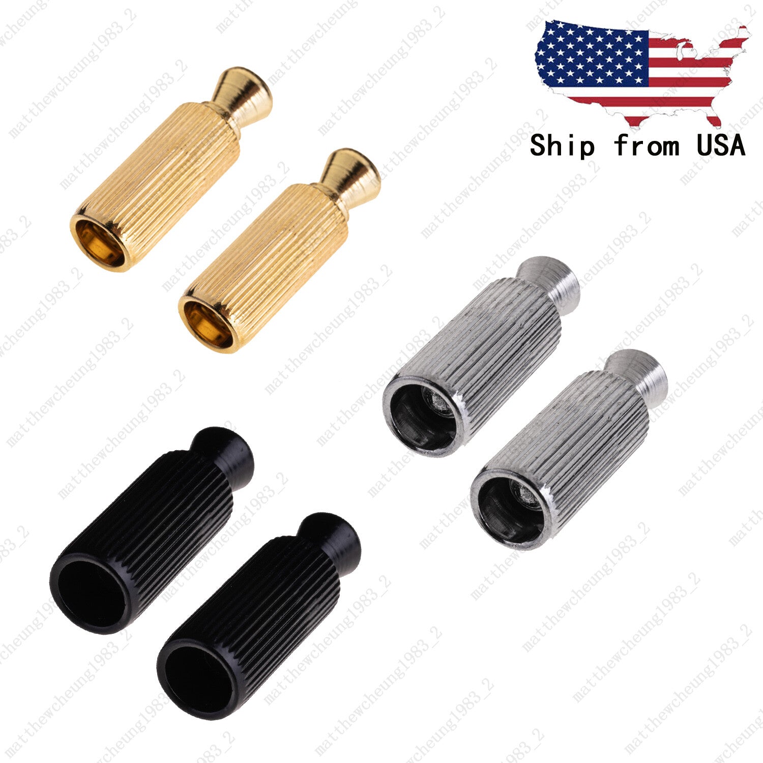 2 Pcs 10mm Adjustable Electric Guitar Tremolo Bridge Anchor Studs Muticolor