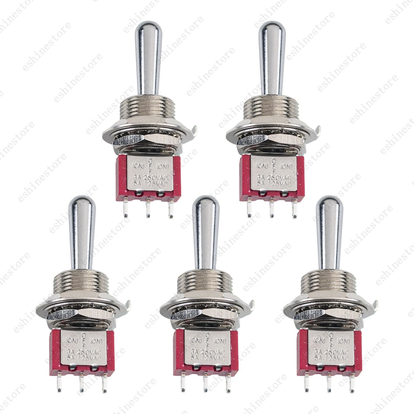 1/3/5 x Guitar 3Pin 3-Way (ON)-OFF-(ON) Momentary Fat Bat Toggle Switch Sealed