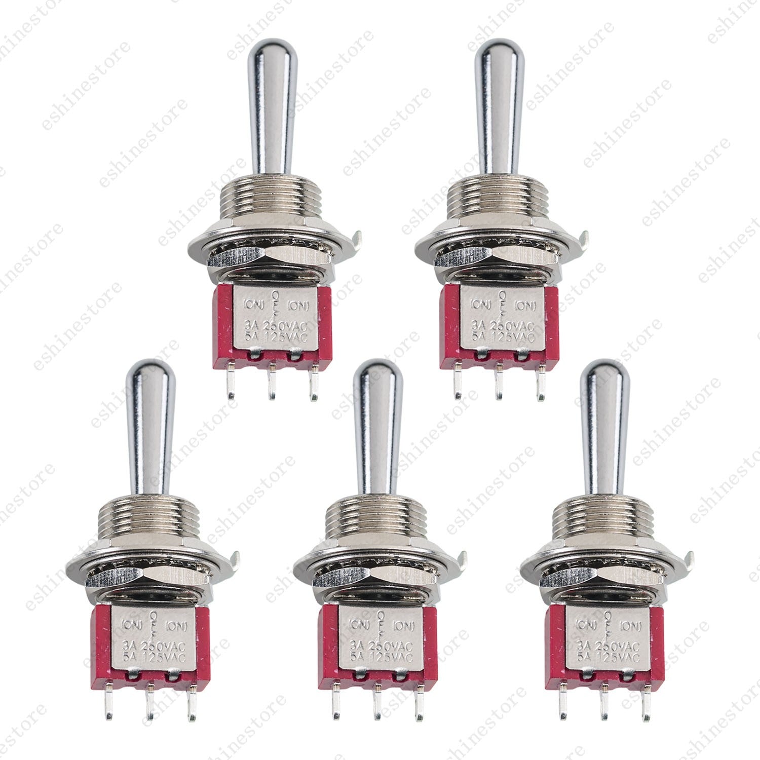1/3/5 x Guitar 3Pin 3-Way (ON)-OFF-(ON) Momentary Fat Bat Toggle Switch Sealed