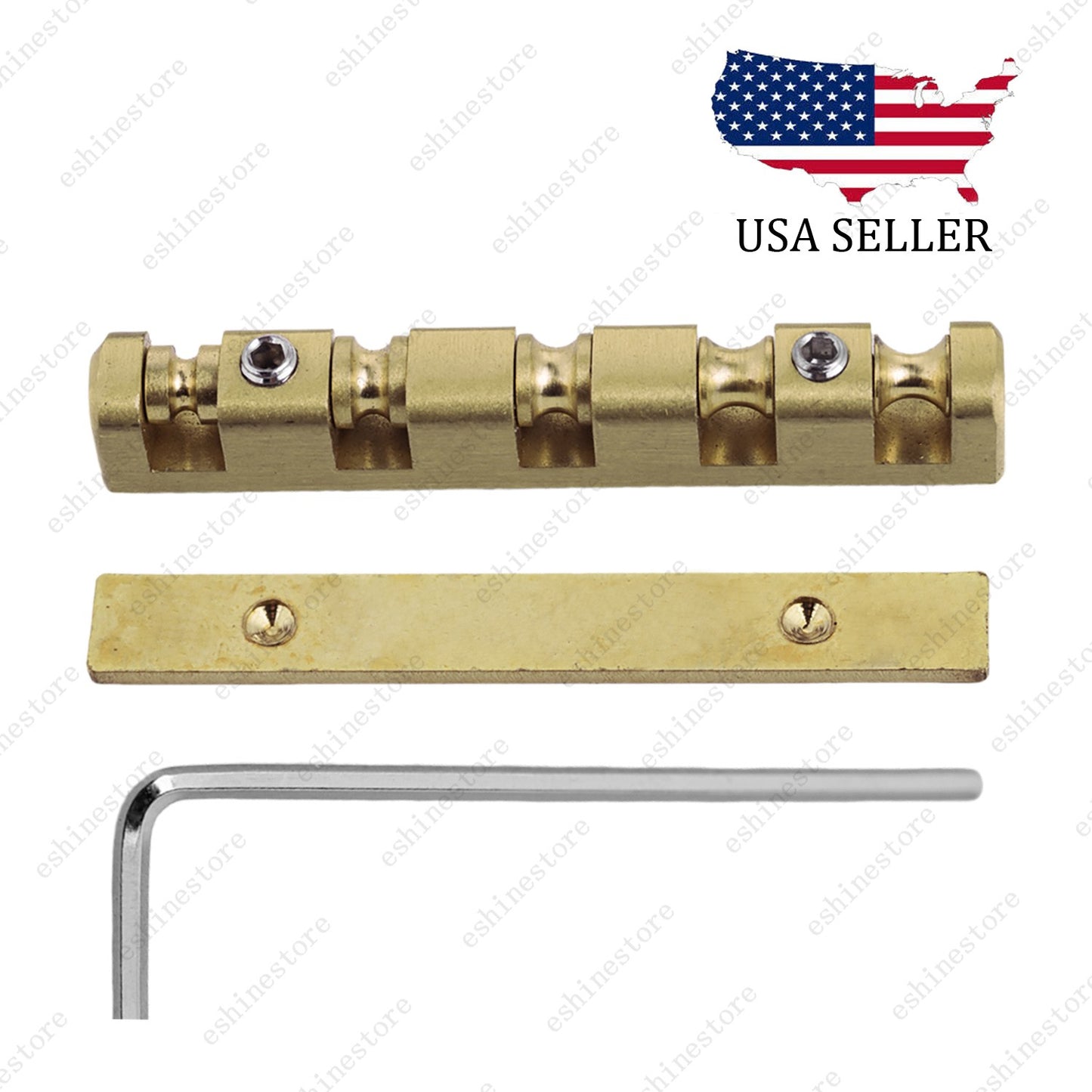 45mm Height Adjustable 5 String Brass Roller Guitar Nut for Electric Bass Guitar