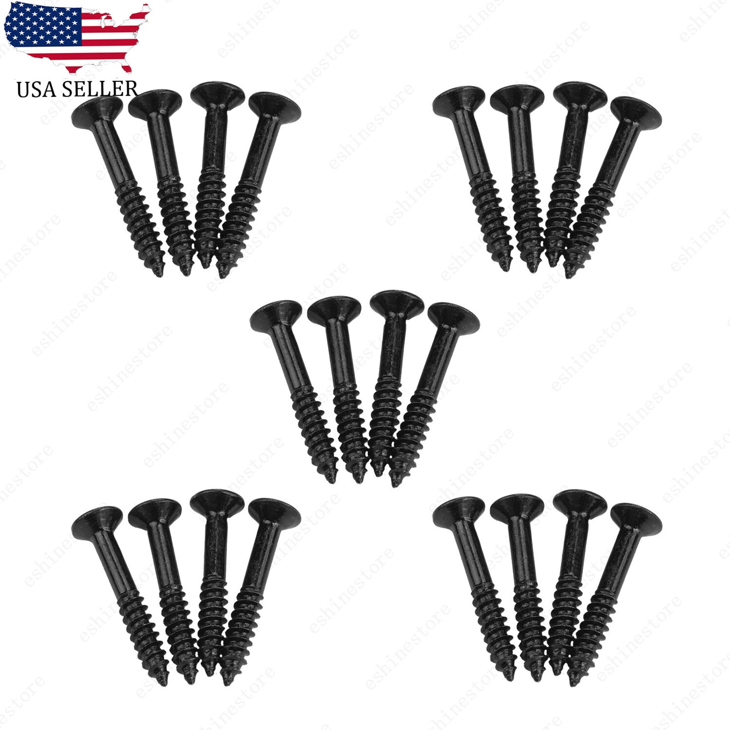 20x Humbucker Pickup Ring Frame Mounting Screws 2.5*18mm For LP SG Black