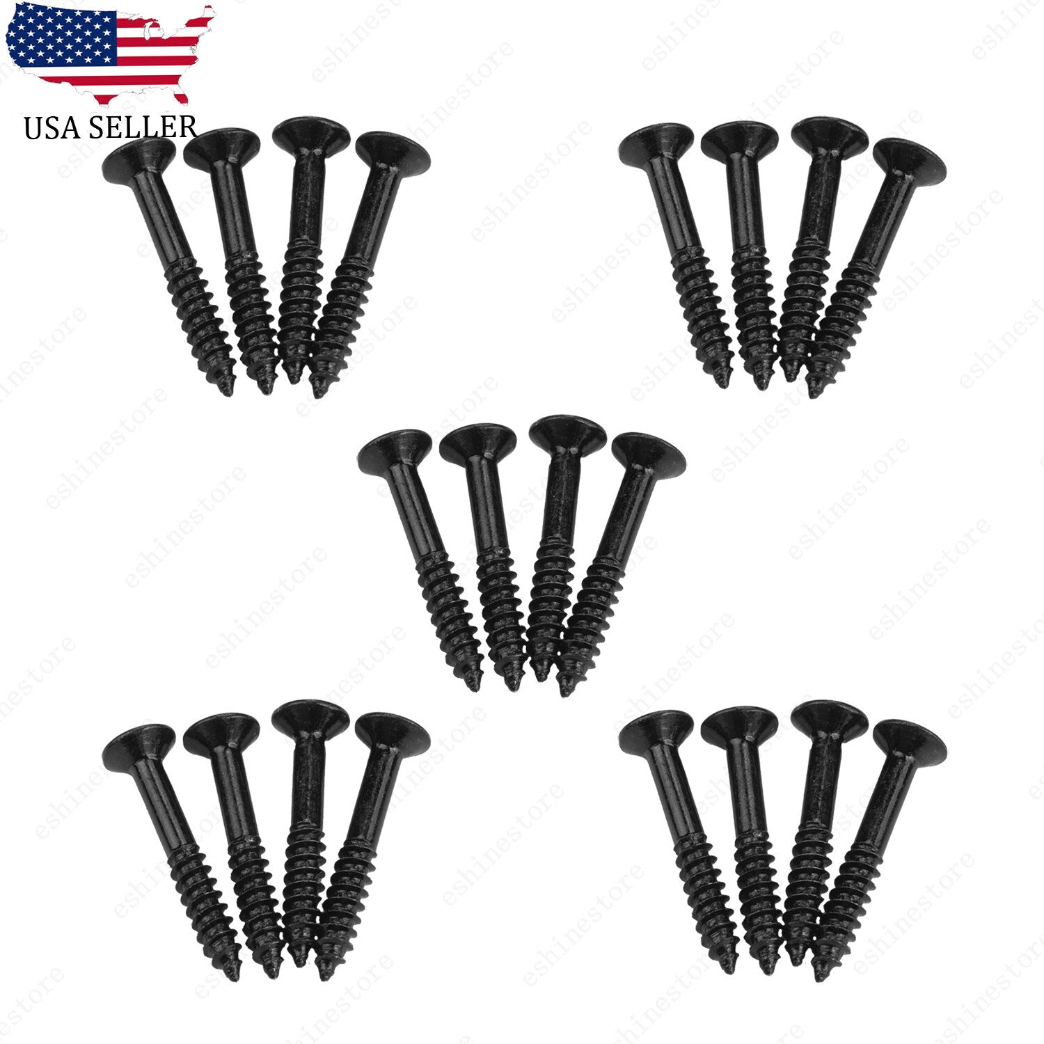 20x Humbucker Pickup Ring Frame Mounting Screws 2.5*18mm For LP SG Black