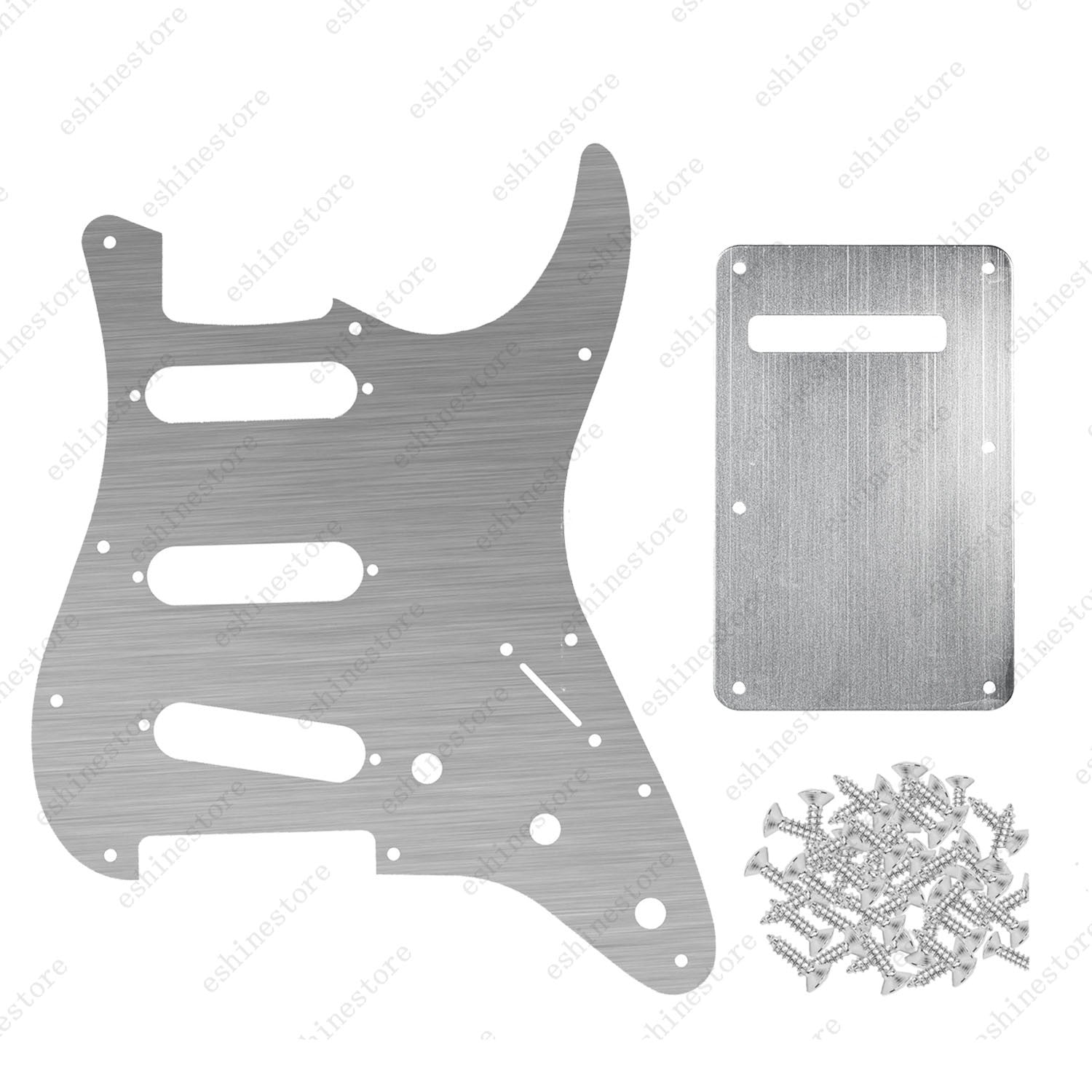 11 Hole SSS Metal Guitar Pickguard & Back Plate Aluminum For Stratocaster