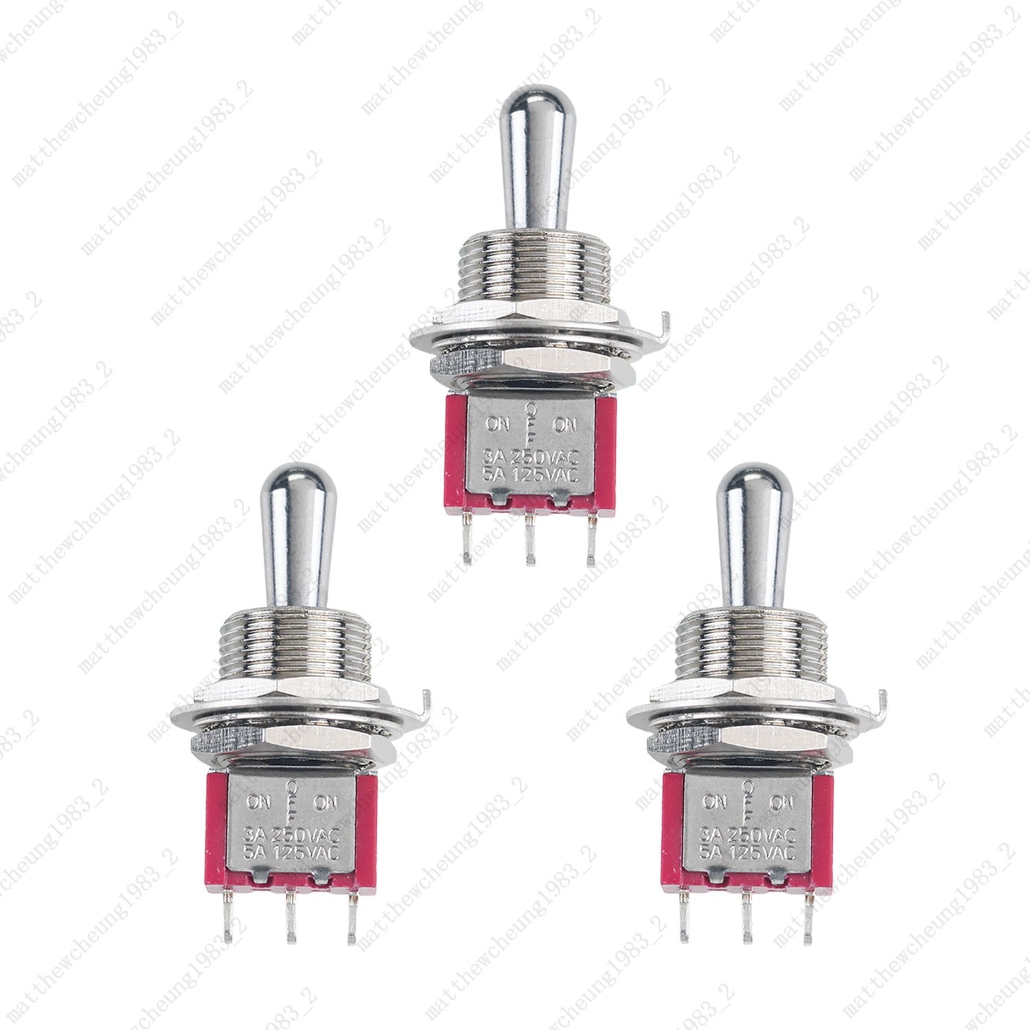 1/3/5 x Guitar Short Fat Bat Toggle Switch SPDT 3Pin 3-Position ON-OFF-ON Sealed