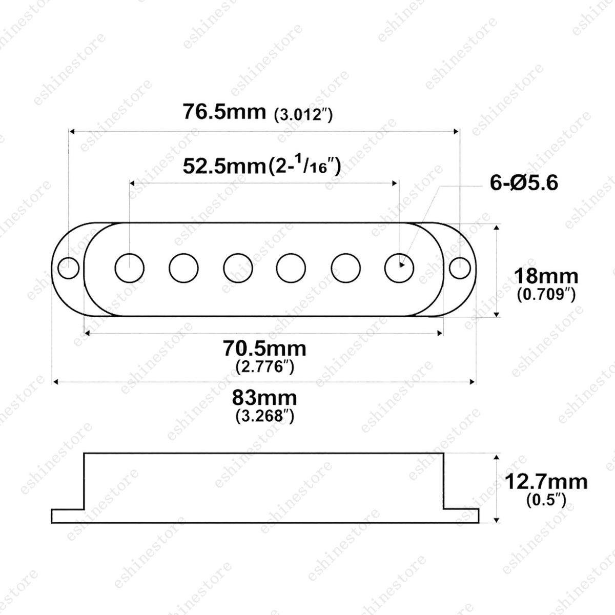 1/2/3Pcs Plastic Single Coil Pickup Covers For Fender MIM USA ST 2-1/16" 52.5mm