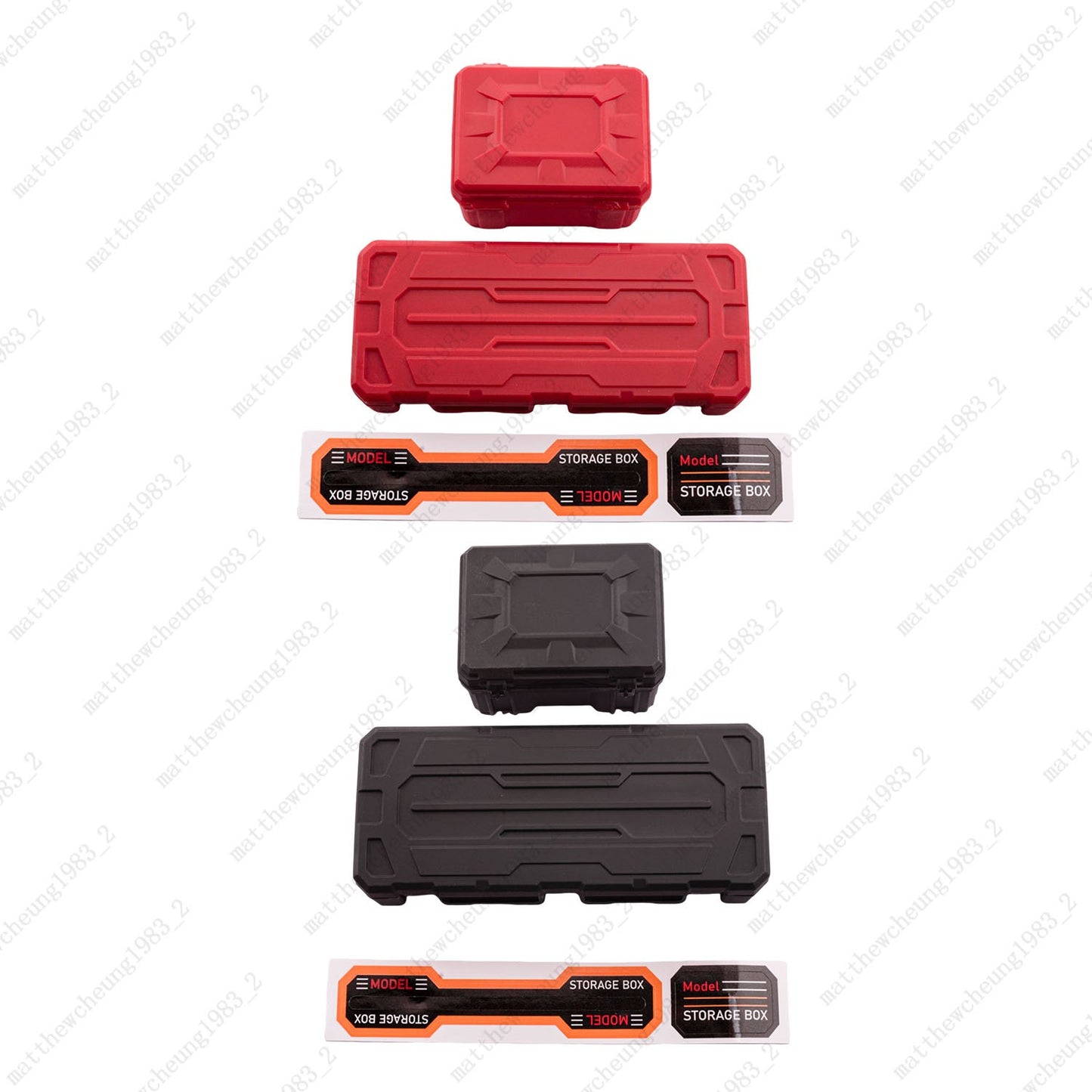 RC Decor Luggage 2-Piece - Red/Black | 108x46x23&56x40x34mm | Fits 1:8/1:10 RC
