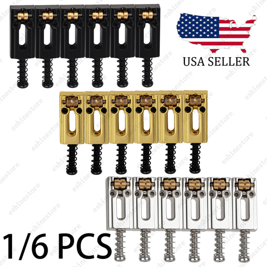 Electric Guitar Brass Roller Bridge Saddles for Stratocaster Tele Guitar 3Colors