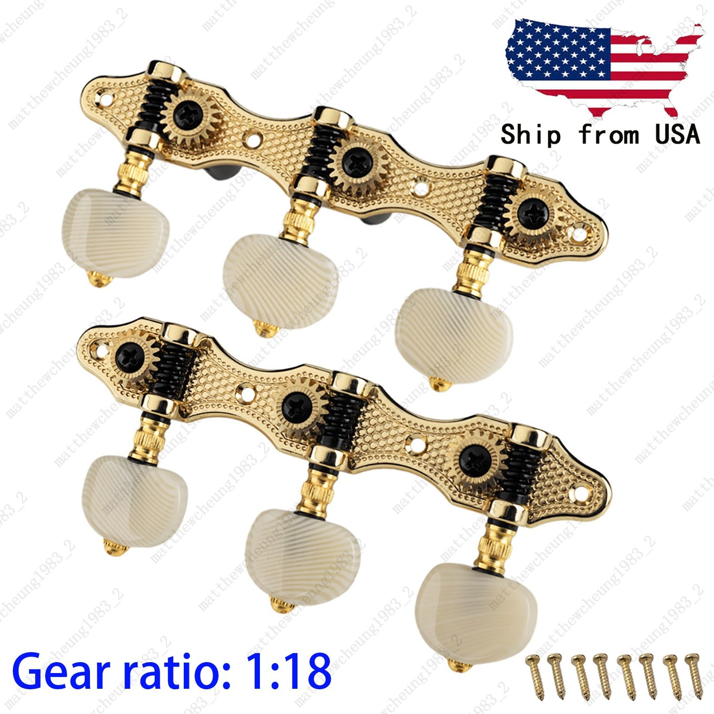 1 Set Classical Guitar Machine Head 1:18 Tuners Machine Head Replacement 3L + 3R