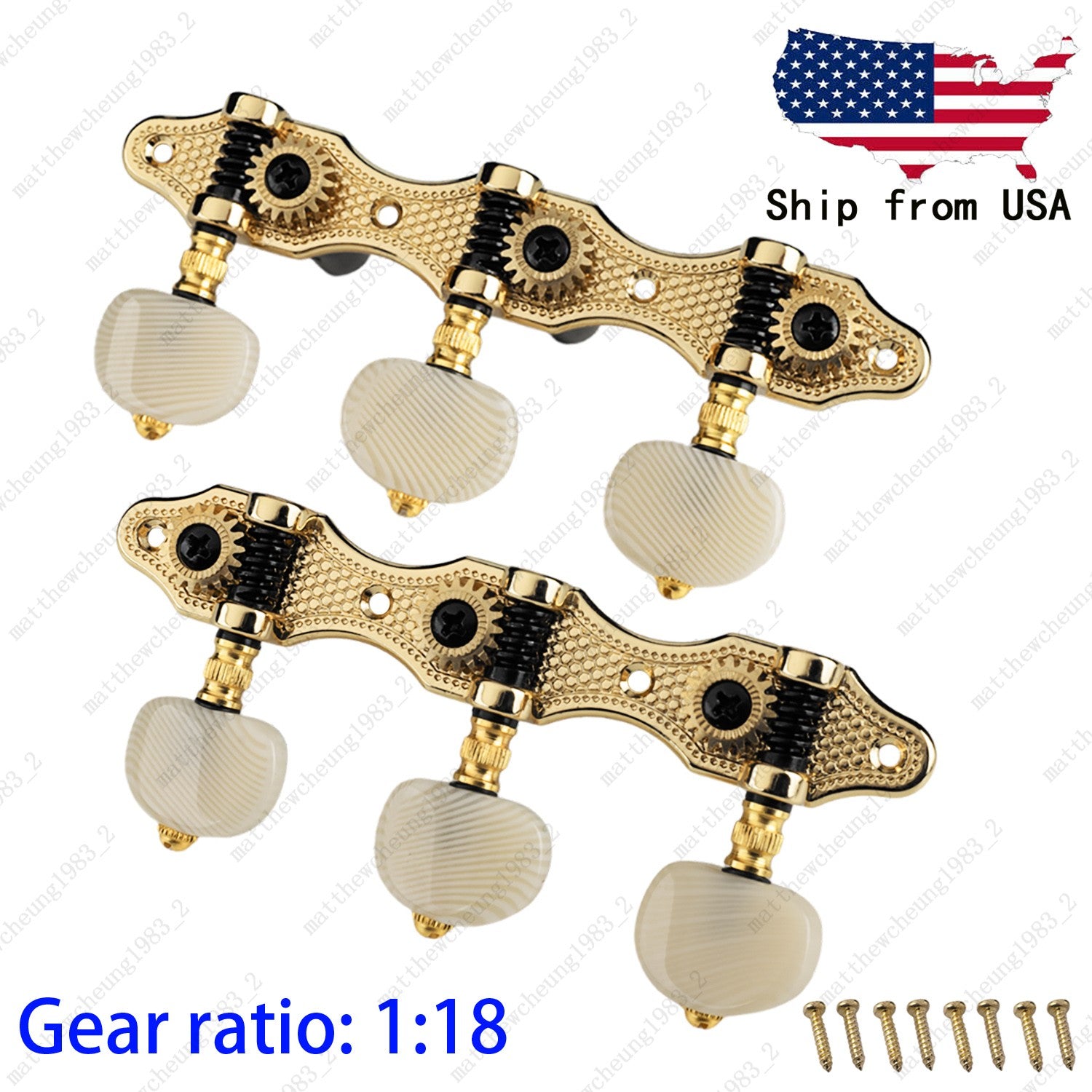 1 Set Classical Guitar Machine Head 1:18 Tuners Machine Head Replacement 3L + 3R