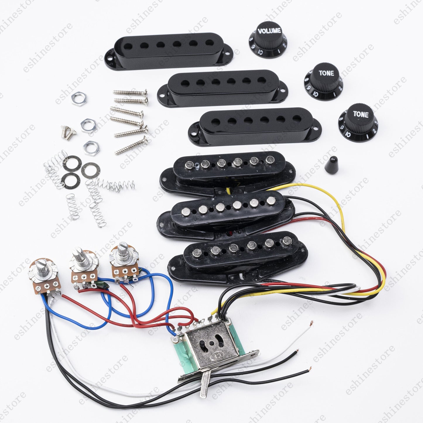 Electric Guitar SSS Pickups Passive Circuit Cover Knobs Kit For Strat Guitar
