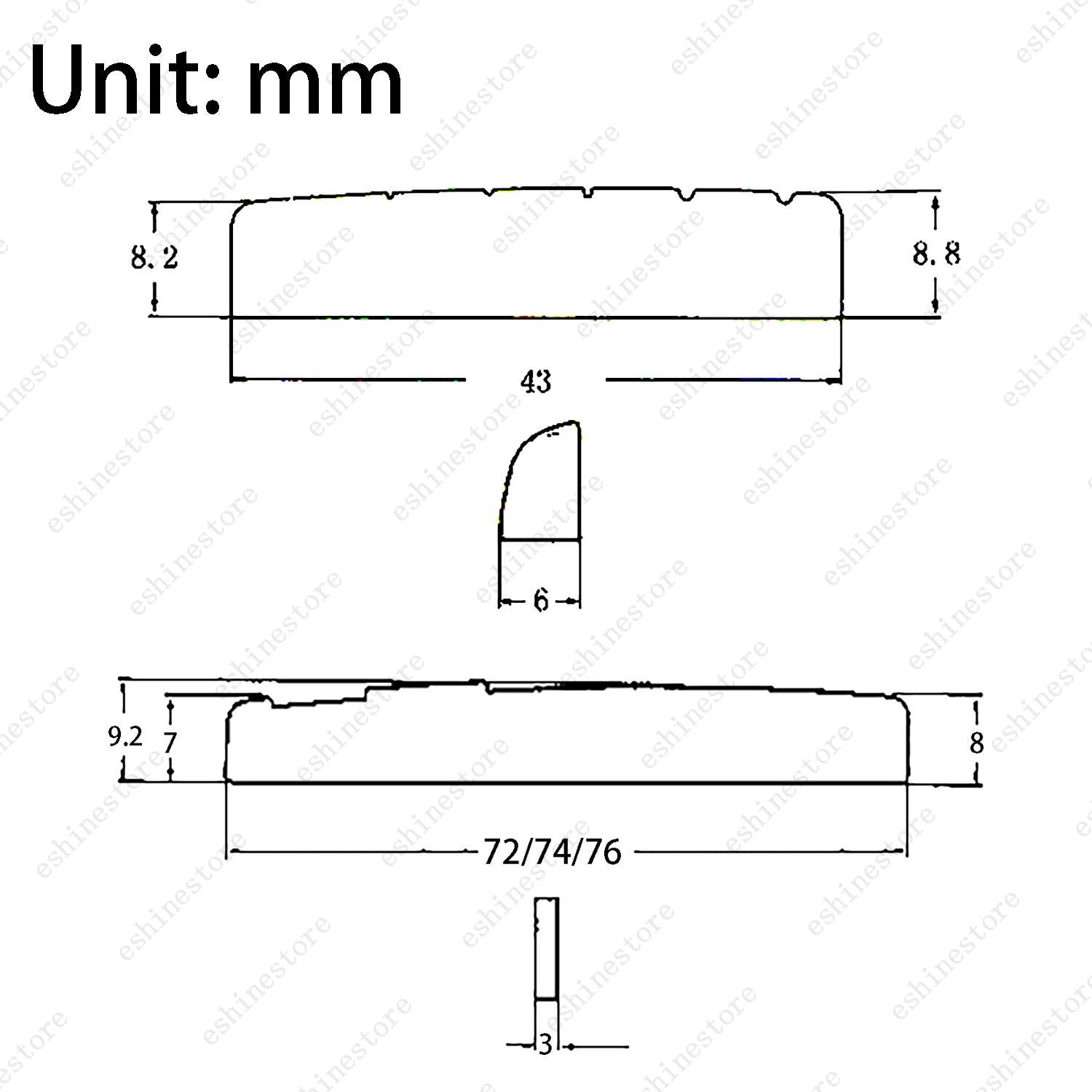 A Set of 6 String Acoustic Folk Guitar Brass Pre-Slotted Nut&Saddle(72/74/76MM)