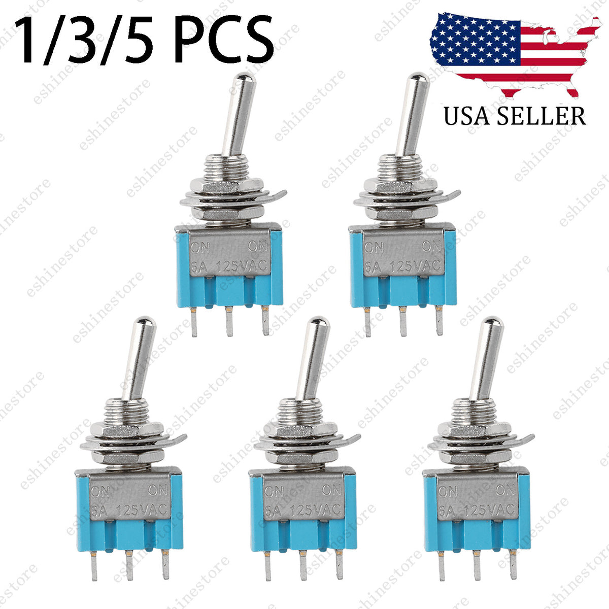 1/3/5x SPDT Guitar Mini Toggle Switch 2-Position ON/ON 3 PIN Car/Boat Switches