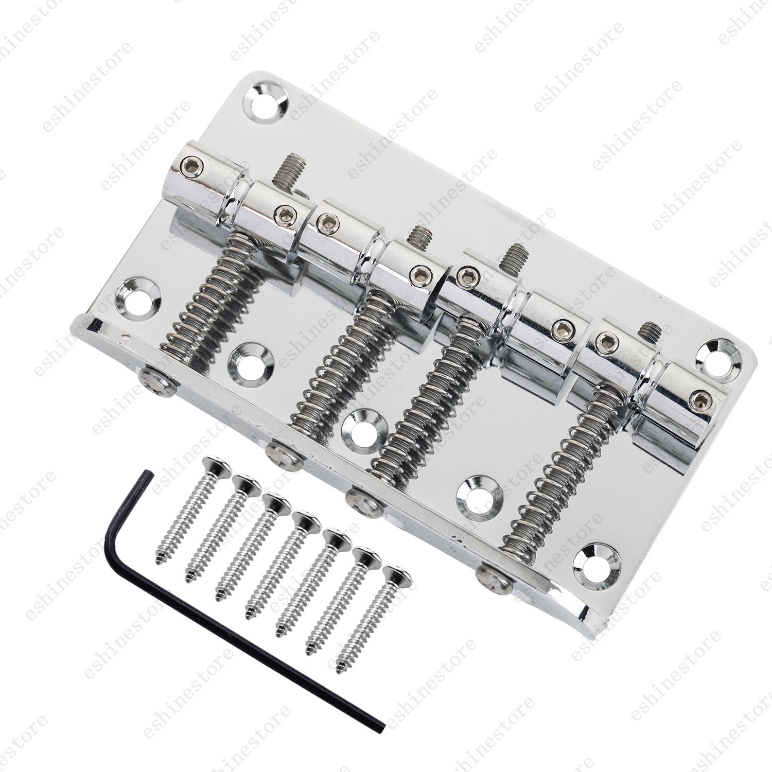 4-String Hard Tail Fixed Bass Guitar Bridge with Screws for Jazz/Precision Bass