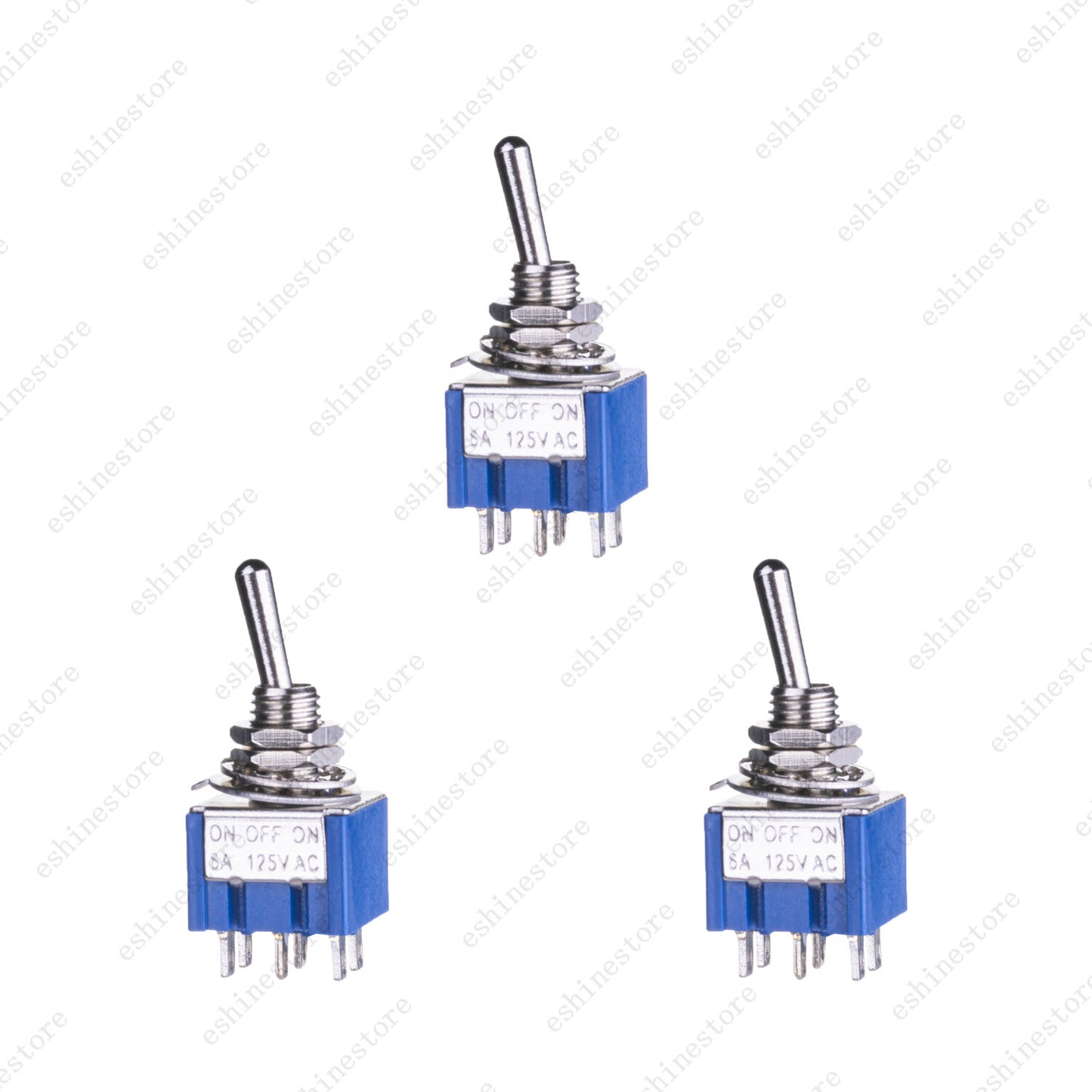 Guitar DPDT Blue 3 Way 6Pin ON OFF ON Guitar Mini Toggle Switch Car/Boat Switche