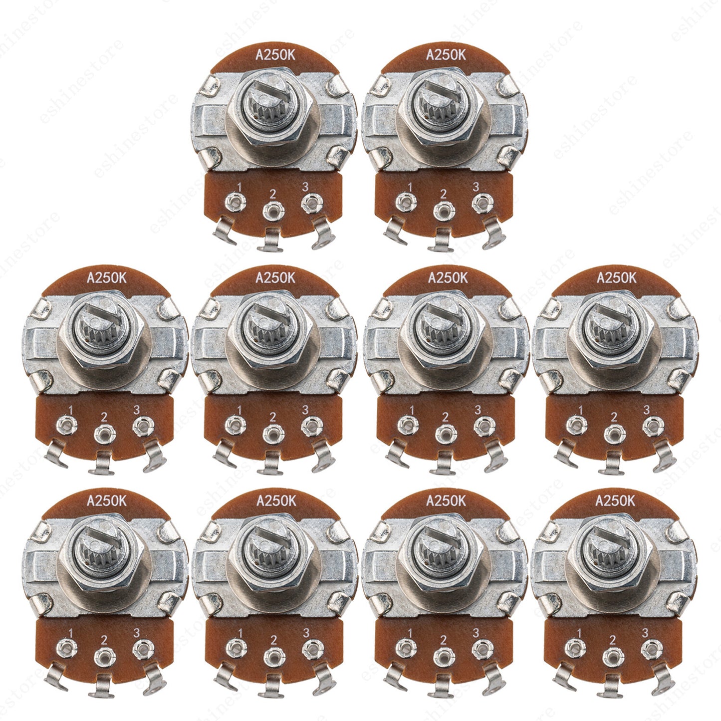 1-10Pcs Guitar Large Potentiometer Long 18mm A/B 250k 500k Volume Tone Taper Pot