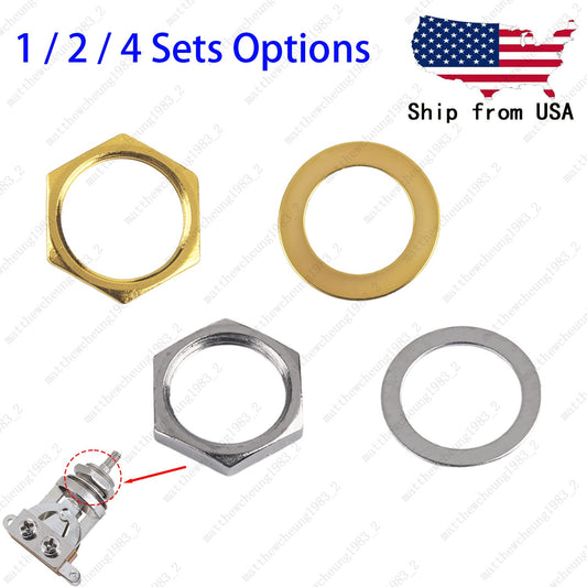 1/2/4pcs M12x1.0 Hex Nut & Washer Replacement for Electric Guitar Toggle Switch