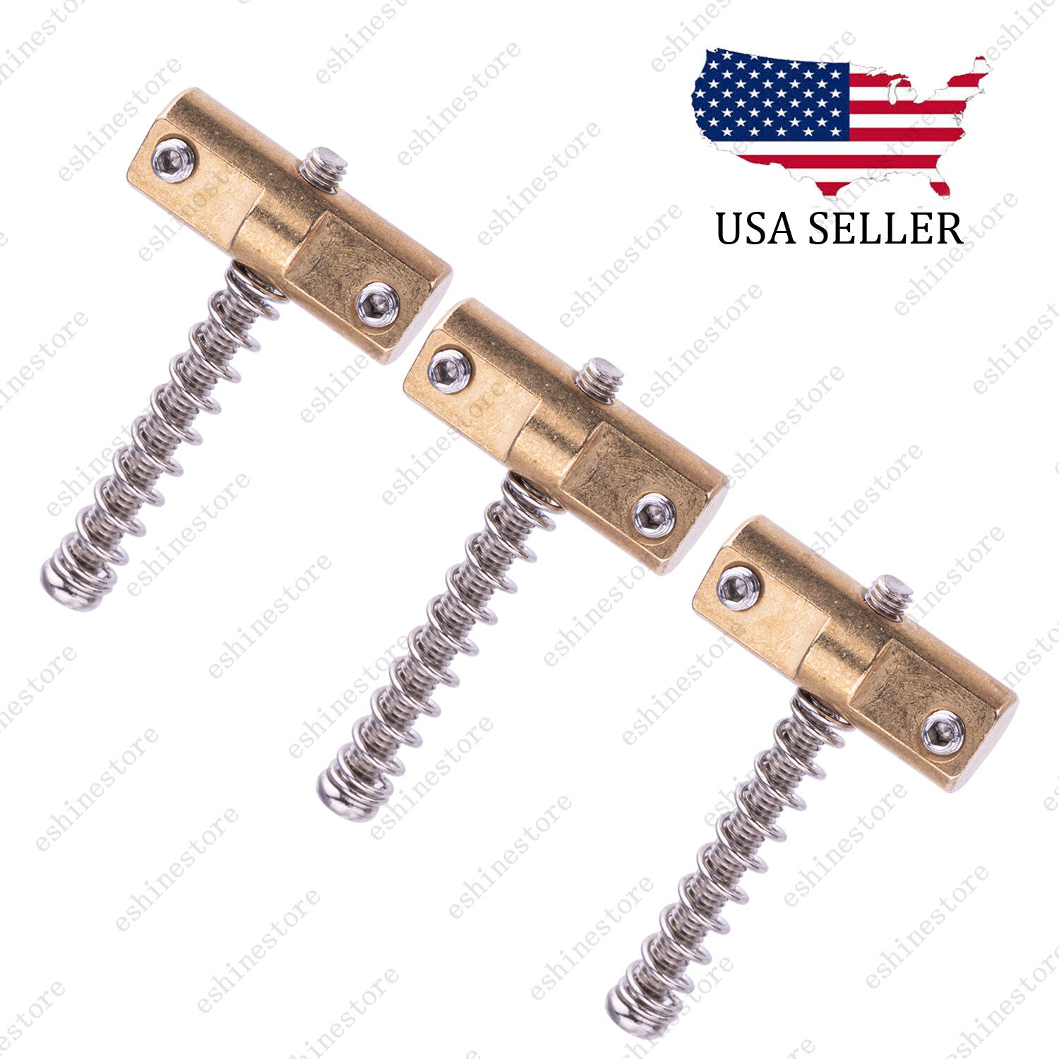 10.8mm Compensated Vintage Brass Saddles Set of 3 For Telecaster  Guitar Bridge
